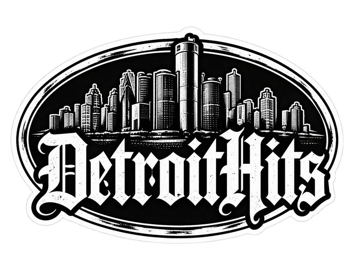 Detroit Hits Oval Badge Sticker