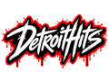 Detroit Hits Red Graffiti Sticker